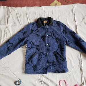 Tsunami women's alpaca blend horse print sherpa coat